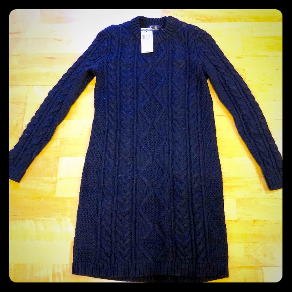 New polo Ralph Lauren sweater dress blue small